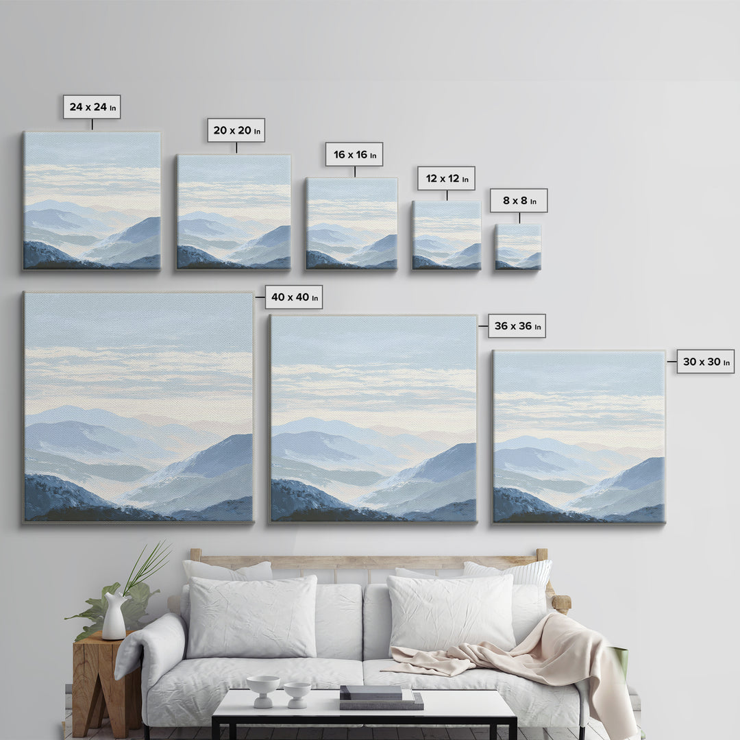 Gentle Mountain Landscape Framed Canvas Print, Dental Office Art, Medical Decor, Office Decor, Fine Art, Calm, Home Decor, DOA-1x1-52