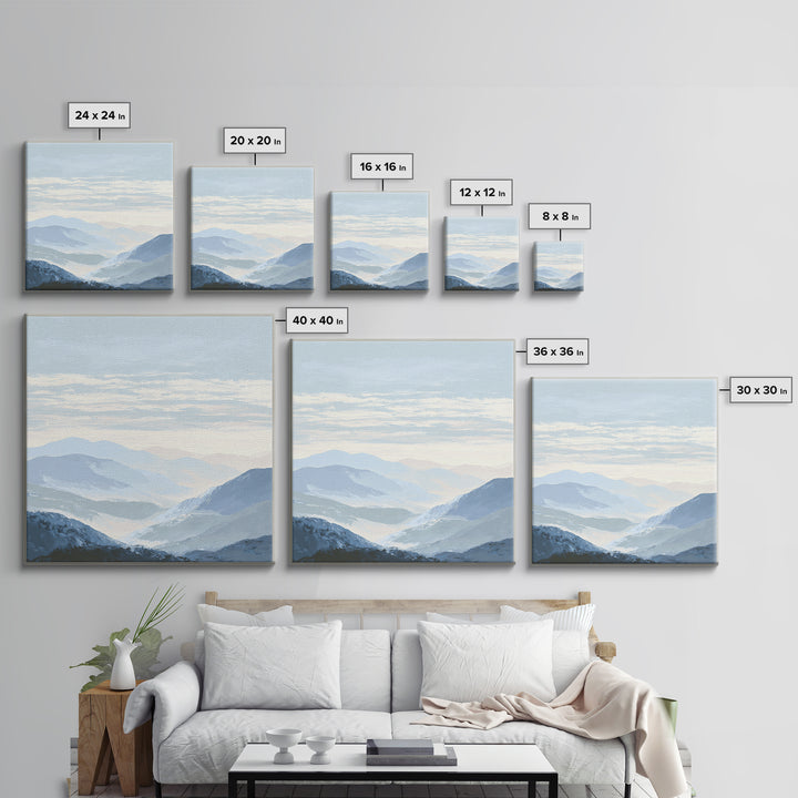 Gentle Mountain Landscape Framed Canvas Print, Dental Office Art, Medical Decor, Office Decor, Fine Art, Calm, Home Decor, DOA-1x1-52