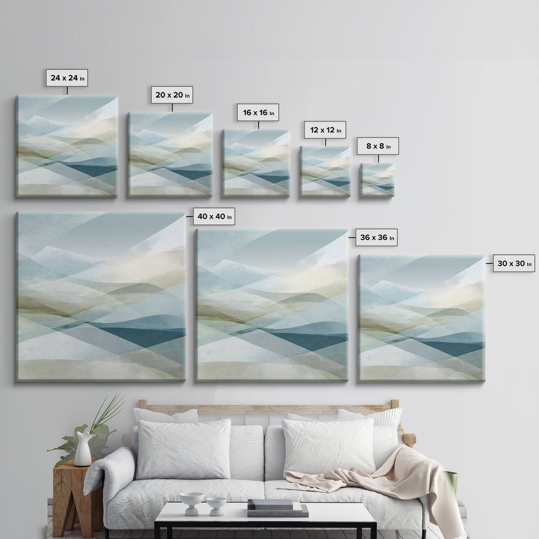 Clean Geometric Art Framed Canvas Print, Dental Office Art, Minimalist Wall Art, Office Decor, Abstract Art, Calm, Dental Decor, DOA-1x1-56
