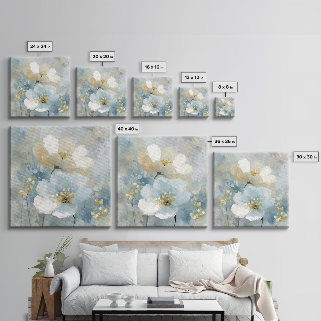Sterile Modern Floral Painting Canvas Print, Dental Office Art, Science Art, Office Decor, Fine Art, Calm, Boho Decor, DOA-1x1-59
