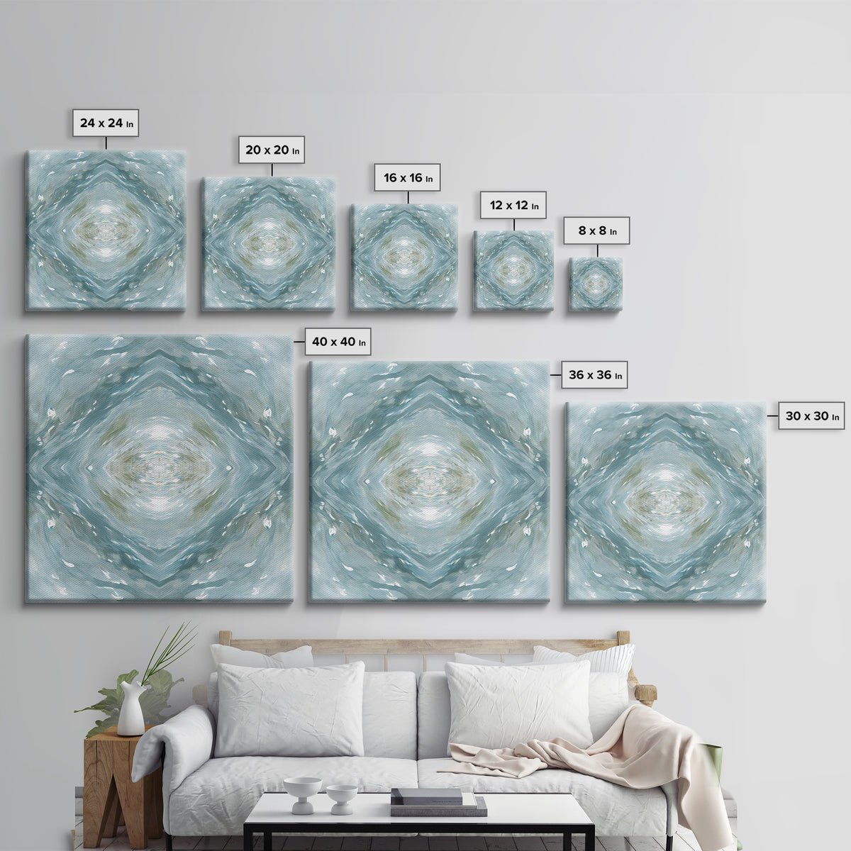 Abstract Water Ripple Pattern Framed Canvas Print, Dental Office Art, Medical Decor, Office Decor, Fine Art, Calm, Home Decor, DOA-1x1-61