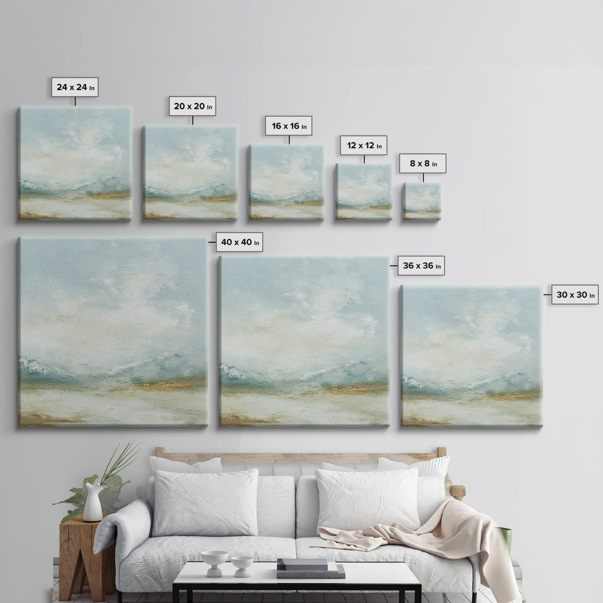 Gentle Mountain Landscape Canvas Print, Dental Office Art, Dental Hygienist, Office Decor, Fine Art, Calm, Statement Artwork, DOA-1x1-76