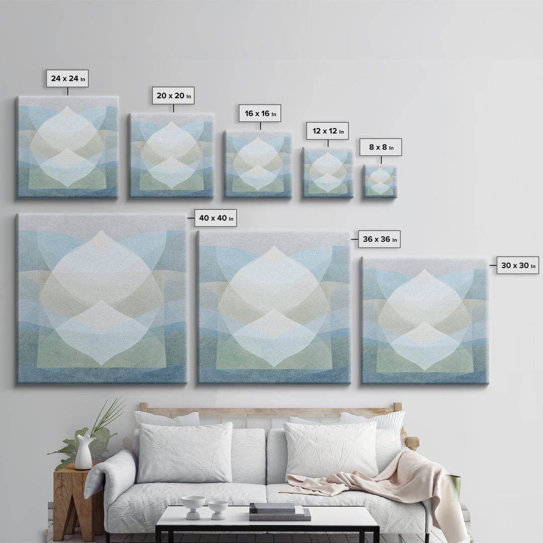 Clean Geometric Art Framed Canvas Print, Dental Office Art, Minimalist Wall Art, Office Decor, Fine Art, Calm, Dental Decor, DOA-1x1-8
