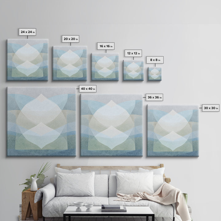 Clean Geometric Art Framed Canvas Print, Dental Office Art, Minimalist Wall Art, Office Decor, Fine Art, Calm, Dental Decor, DOA-1x1-8