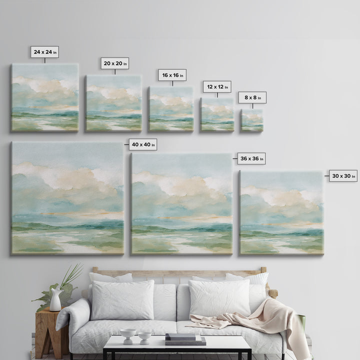Peaceful Clouds over Open Meadow Canvas Print, Dental Office Art, Dental Office, Office Decor, Oil Painting, Calm, Room Decor, DOA-1x1-81