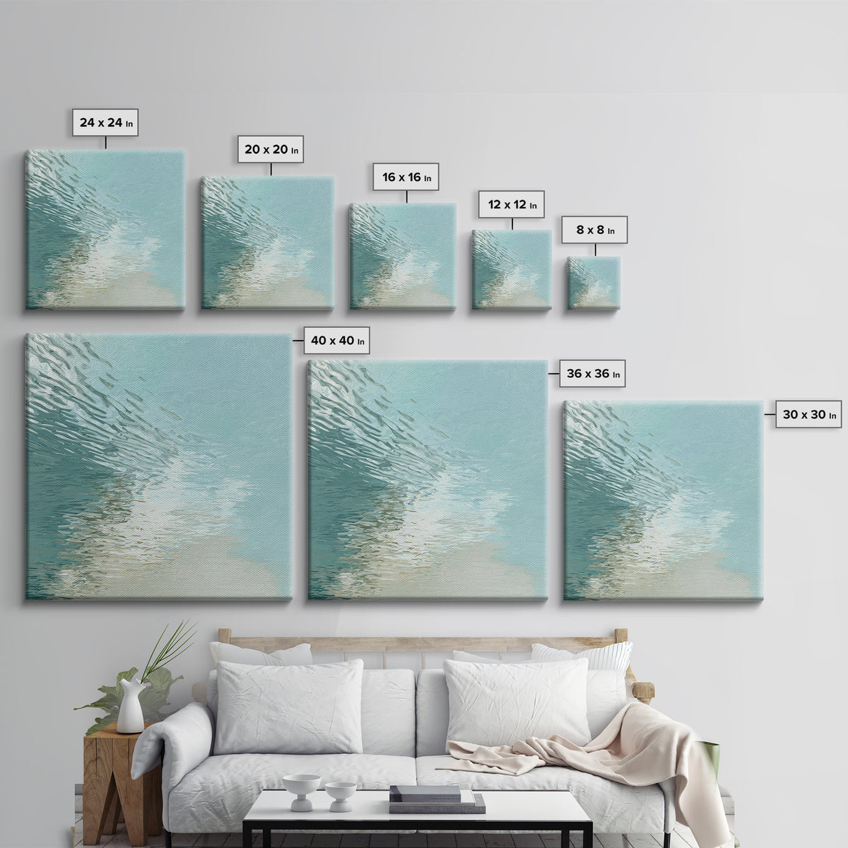 Abstract Water Ripple Pattern Canvas Print, Dental Office Art, Dental Hygienist, Office Decor, Calm, Statement Artwork, DOA-1x1-85
