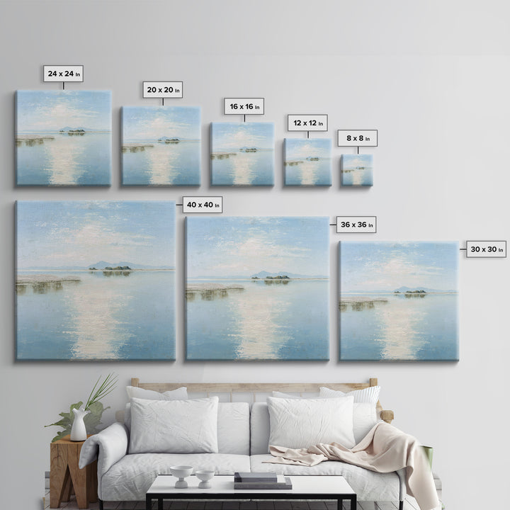 Sunlit Lake with Calming Reflections Canvas Print, Dental Office Art, Gallery Decor, Office Decor, Calm, Minimalist Decor, DOA-1x1-87