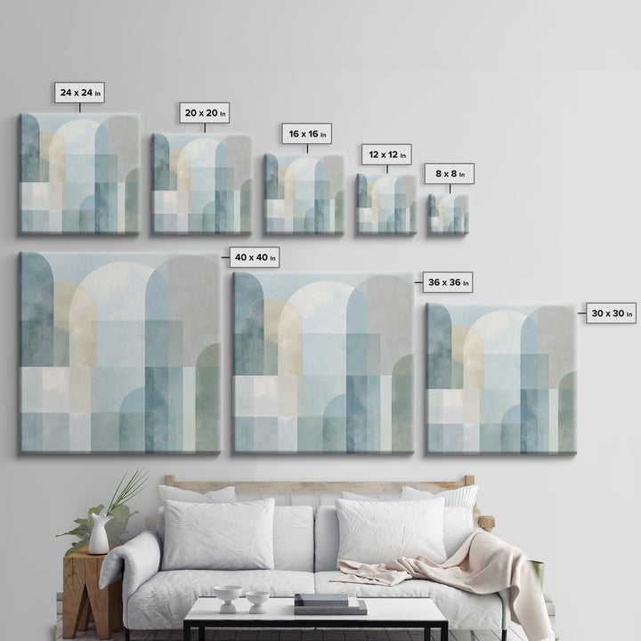 Light Scandinavian Abstract Arches Canvas Print, Dental Office Art, Science Art, Office Decor, Abstract Art, Calm, Boho Decor, DOA-1x1-89