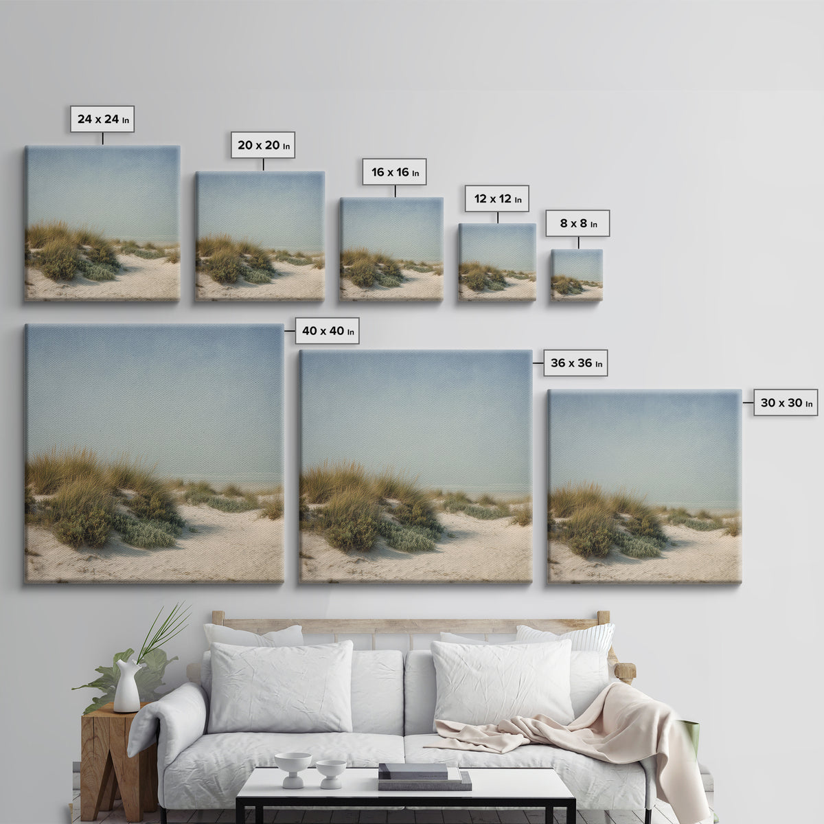 Quiet Coastal Dunes Canvas Print, Dental Office Art, Printable Digital, Office Decor, Calm, Neutral Decor, Modern Decor, DOA-1x1-94