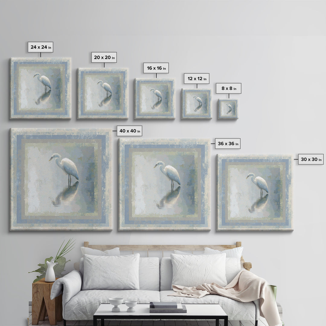 Blue Heron by Calm Marsh Water Canvas Print, Dental Office Art, Office Decor, Fine Art, Calm, Art Print, Room Decor, DOA-1x1-95
