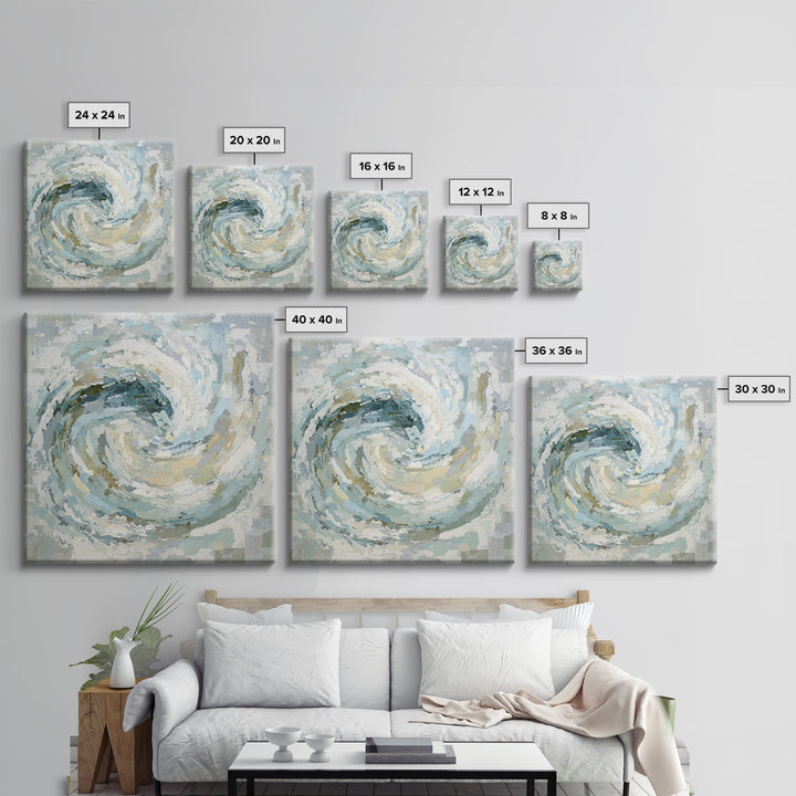 Calming Abstract Ocean Waves Canvas Print, Dental Office Art, Wall Decor, Office Decor, Fine Art, Calm, Contemporary Art, DOA-1x1-97