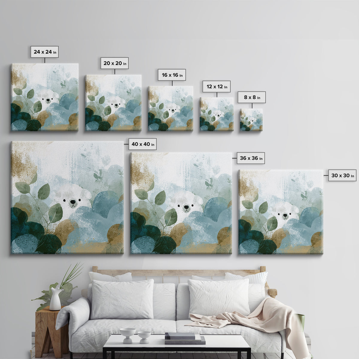 Cheerful Animal Dentist Themed Character Without Text Canvas Print, Dental Office Art, Office Decor, Fine Art, Calm, Art Print, DOA-1x1-98