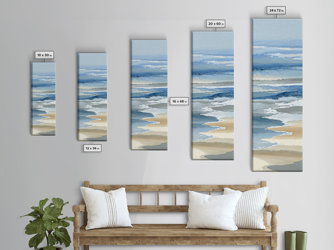 Calming Abstract Ocean Waves Canvas Print, Dental Office Art, Printable Digital, Office Decor, Oil Painting, Calm, DOA-1x3-13