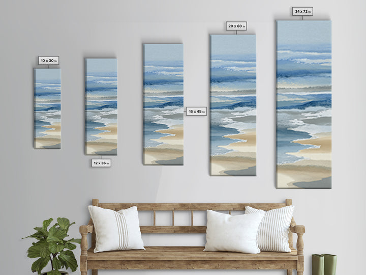 Calming Abstract Ocean Waves Canvas Print, Dental Office Art, Printable Digital, Office Decor, Oil Painting, Calm, DOA-1x3-13