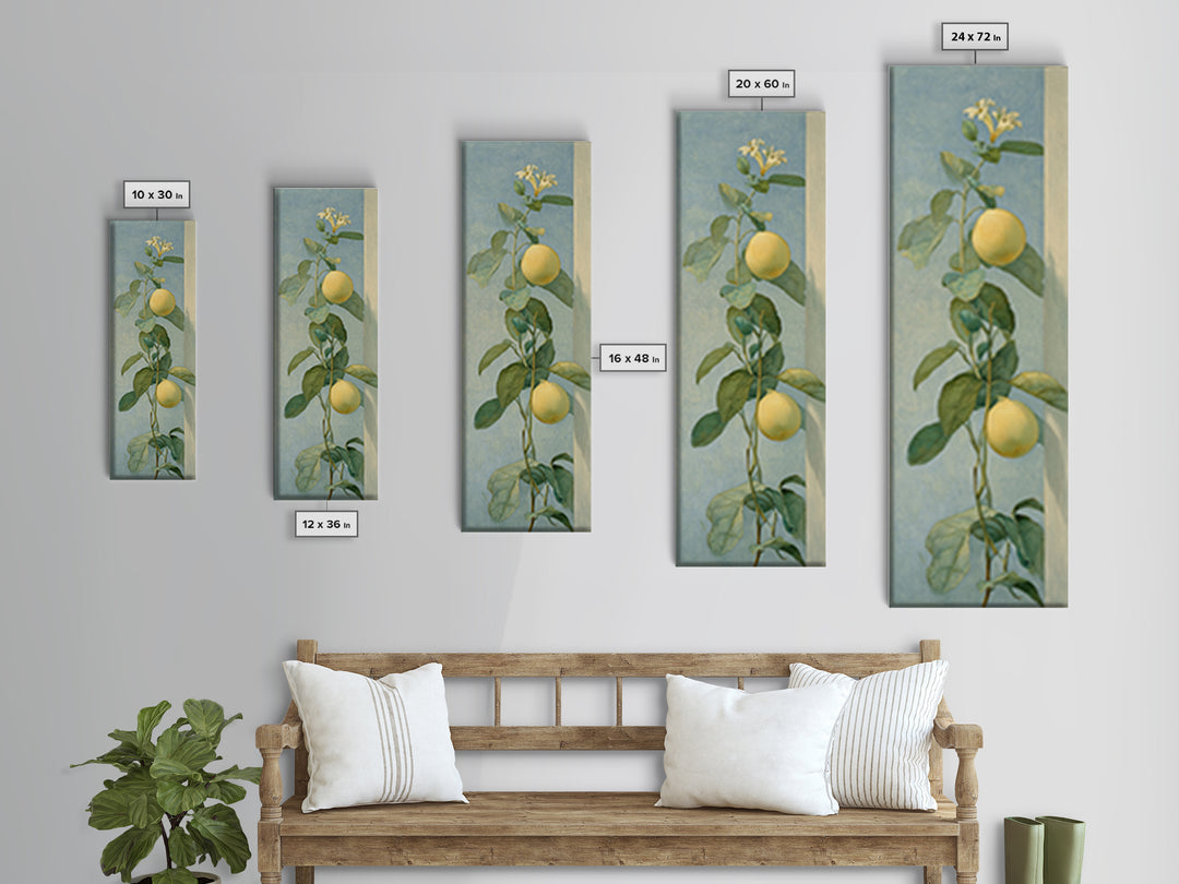 Fresh Citrus and Mint Still Life Framed Canvas Print, Dental Office Art, Dentist Art, Office Decor, Calm, Luxury Decor, DOA-1x3-19