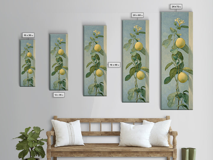 Fresh Citrus and Mint Still Life Framed Canvas Print, Dental Office Art, Dentist Art, Office Decor, Calm, Luxury Decor, DOA-1x3-19