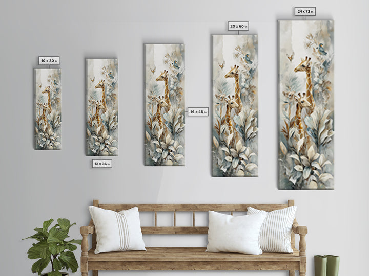 Happy Jungle Animals Canvas Print, Dental Office Art, Dental Art, Office Decor, Fine Art, Calm, Dental Gift, Dentist Art, DOA-1x3-2