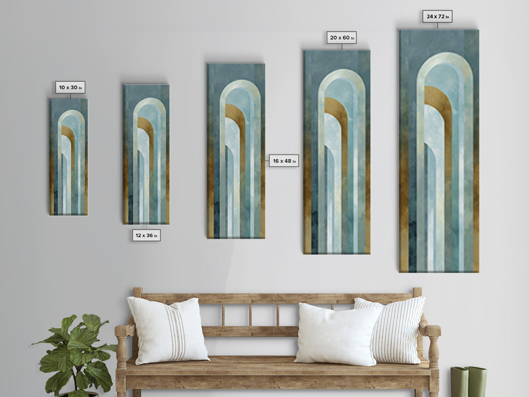 Light Scandinavian Abstract Arches Framed Canvas Print, Dental Office Art, Dental Assistant, Office Decor, Abstract Art, Calm, DOA-1x3-29