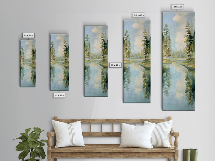 Sunlit Lake with Calming Reflections Framed Canvas Print, Dental Office Art, Dentistry Art, Office Decor, Fine Art, Calm, DOA-1x3-3