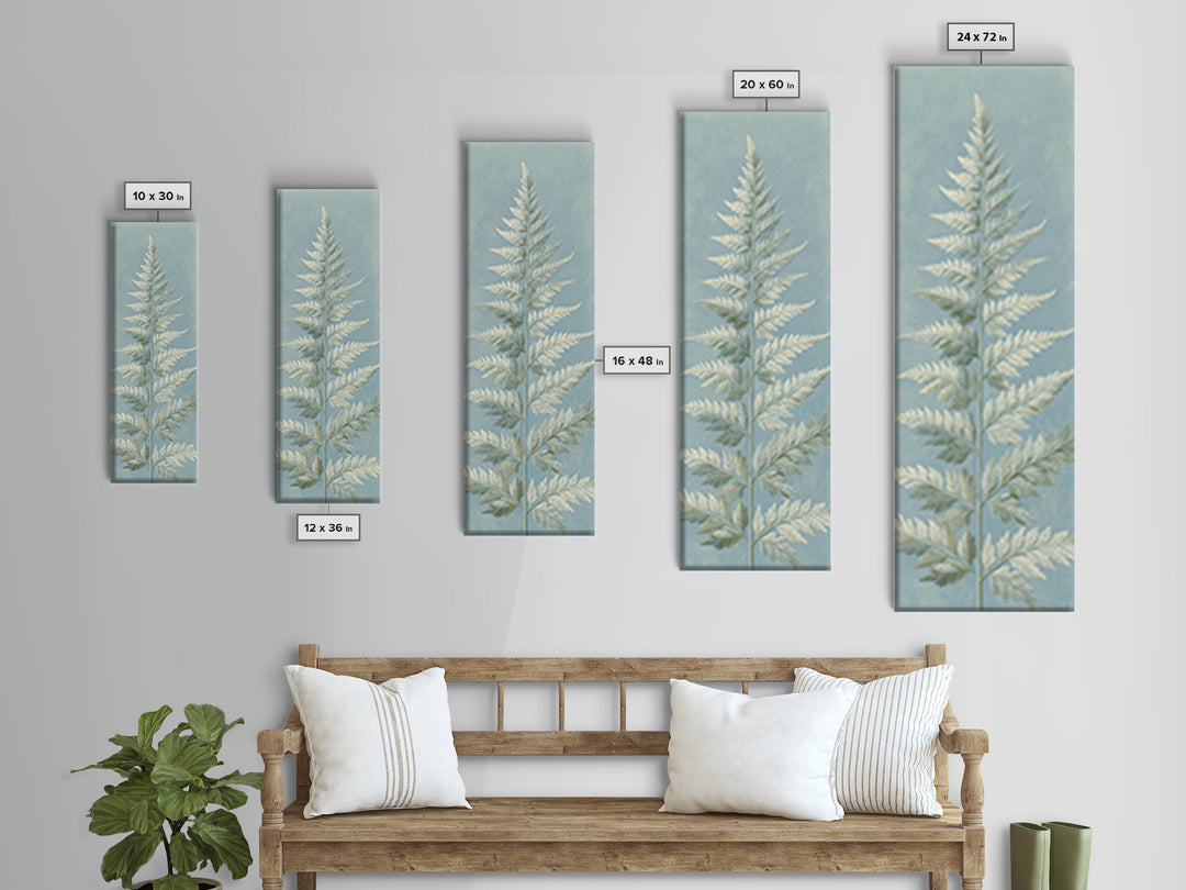 Botanical Fern Study Framed Canvas Print, Dental Office Art, Medical Office Art, Office Decor, Fine Art, Calm, DOA-1x3-31