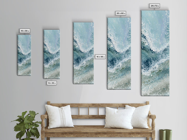 Calming Abstract Ocean Waves Canvas Print, Dental Office Art, Printable Digital, Office Decor, Oil Painting, Calm, DOA-1x3-37