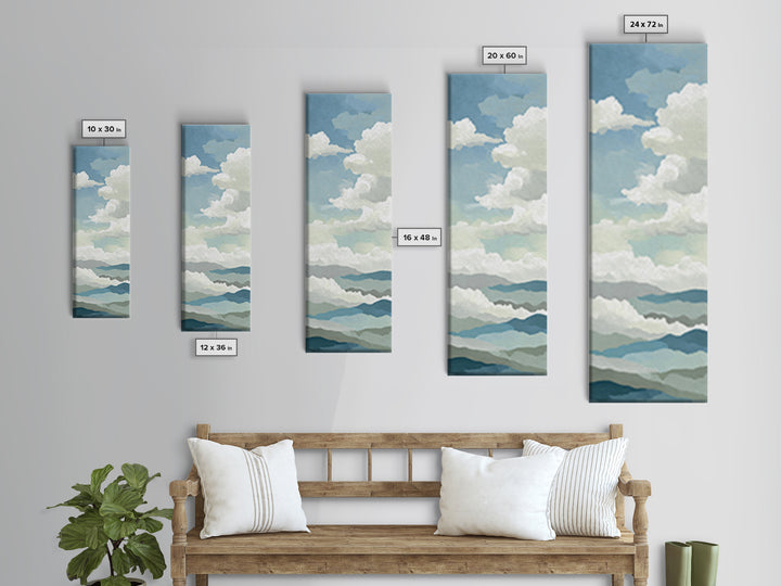 Clean Geometric Art Canvas Print, Dental Office Art, Office Decor, Fine Art, Calm, Art Print, Room Decor, Textured Painting, DOA-1x3-44