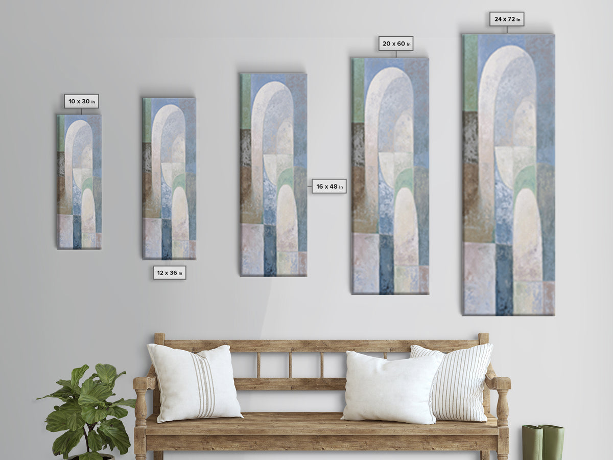 Light Scandinavian Abstract Arches Canvas Print, Dental Office Art, Dental Art, Office Decor, Abstract Art, Calm, Dental Gift, DOA-1x3-5