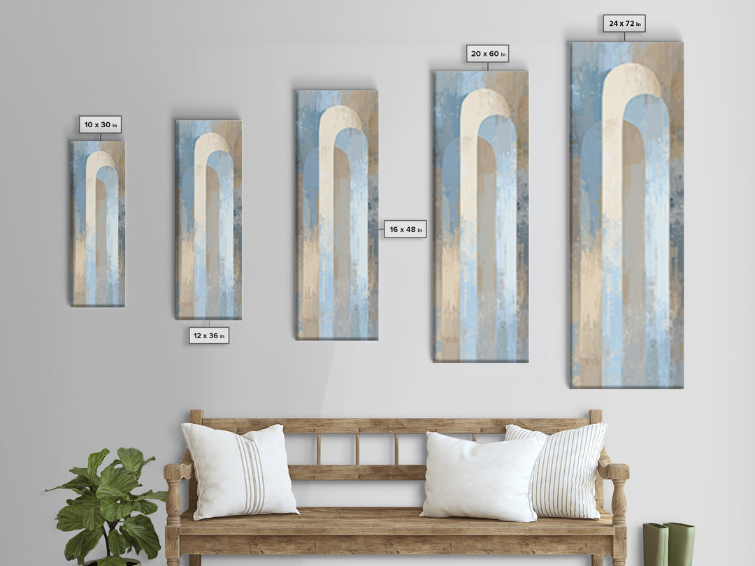 Light Scandinavian Abstract Arches Framed Canvas Print, Dental Office Art, Dental Assistant, Office Decor, Abstract Art, Calm, DOA-1x3-53
