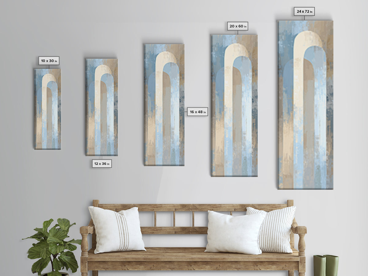 Light Scandinavian Abstract Arches Framed Canvas Print, Dental Office Art, Dental Assistant, Office Decor, Abstract Art, Calm, DOA-1x3-53