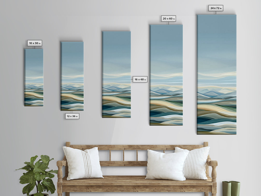 Soft Gradient Sunrise Canvas Print, Dental Office Art, Statement Artwork, Office Decor, Fine Art, Calm, Printable Wall Art, DOA-1x3-56