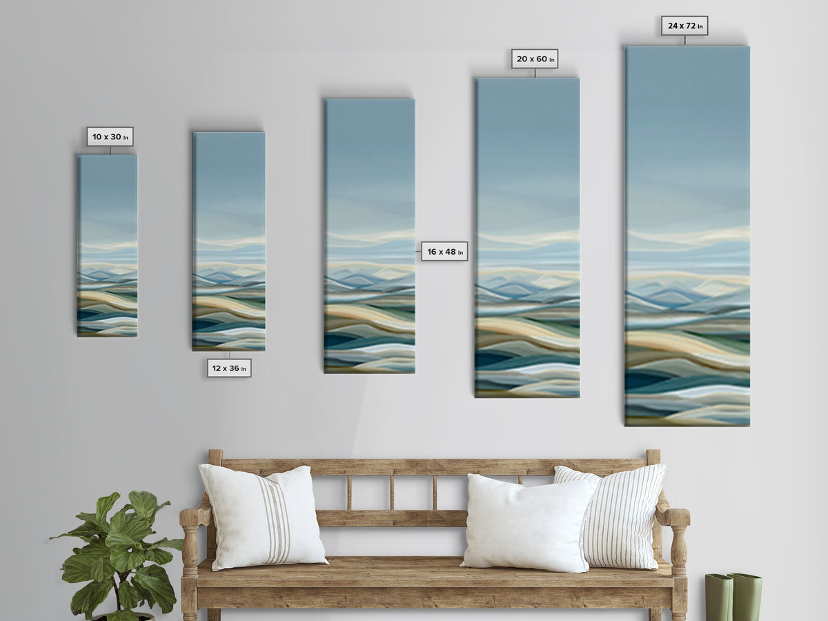 Soft Gradient Sunrise Canvas Print, Dental Office Art, Statement Artwork, Office Decor, Fine Art, Calm, Printable Wall Art, DOA-1x3-56