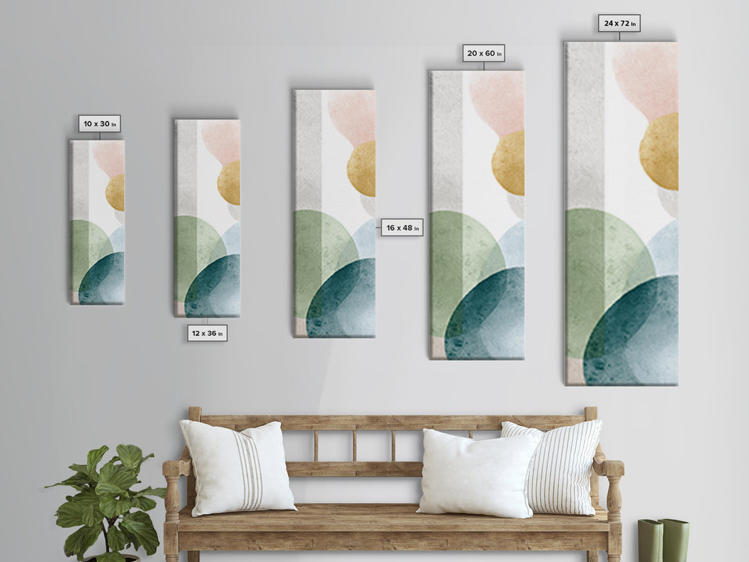 Simple Rainbow Pastel Shapes for Children Canvas Print, Dental Office Art, Dental Decor, Office Decor, Fine Art, Calm, DOA-1x3-57