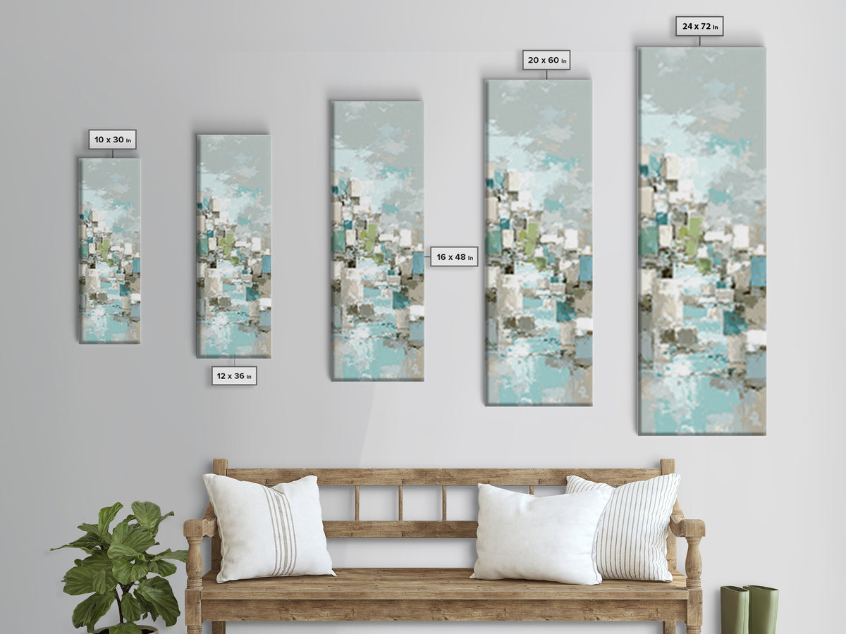 Clean Geometric Art Canvas Print, Dental Office Art, Luxury Decor, Office Decor, Abstract Art, Calm, Office Wall Art, DOA-1x3-68