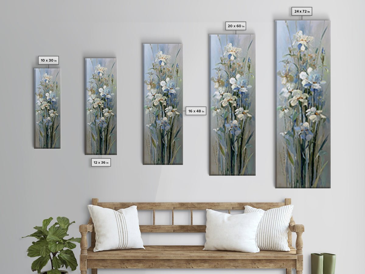 Sterile Modern Floral Painting Framed Canvas Print, Dental Office Art, Contemporary Art, Office Decor, Fine Art, Calm, DOA-1x3-71