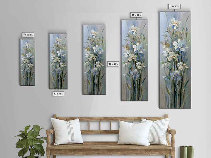 Sterile Modern Floral Painting Framed Canvas Print, Dental Office Art, Contemporary Art, Office Decor, Fine Art, Calm, DOA-1x3-71