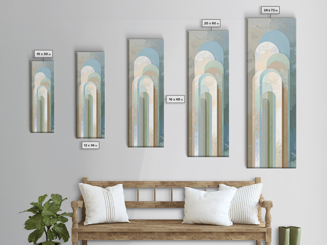 Light Scandinavian Abstract Arches Canvas Print, Dental Office Art, Science Art, Office Decor, Fine Art, Calm, Boho Decor, DOA-1x3-77