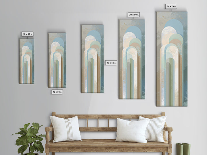 Light Scandinavian Abstract Arches Canvas Print, Dental Office Art, Science Art, Office Decor, Fine Art, Calm, Boho Decor, DOA-1x3-77