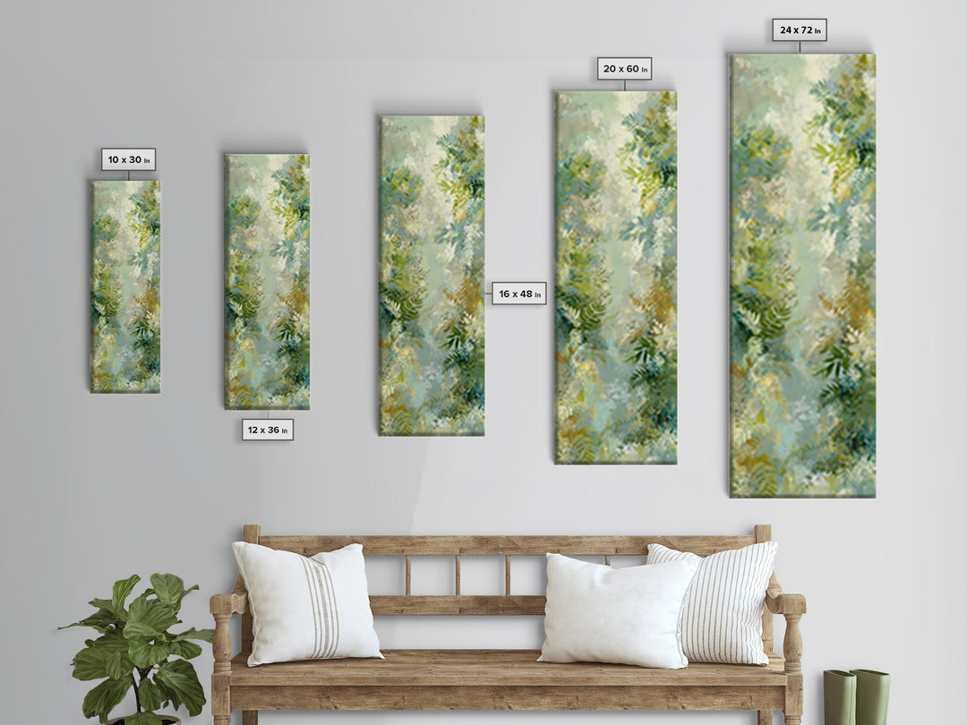 Botanical Fern Study Framed Canvas Print, Dental Office Art, Room Decor, Office Decor, Oil Painting, Calm, Minimalist Wall Art, DOA-1x3-79