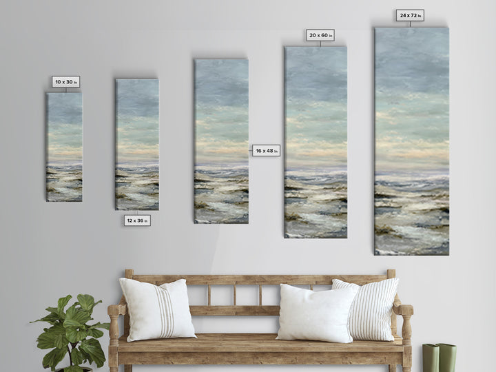 Soft Gradient Sunrise Framed Canvas Print, Dental Office Art, Textured Painting, Office Decor, Calm, Room Decor Aesthetic, DOA-1x3-80