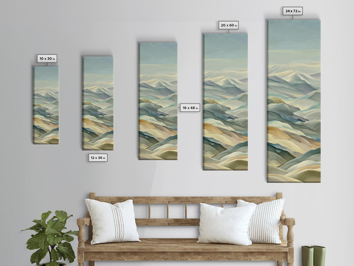 Gentle Mountain Landscape Canvas Print, Dental Office Art, Minimalist Decor, Office Decor, Fine Art, Calm, Motivational Poster, DOA-1x3-88