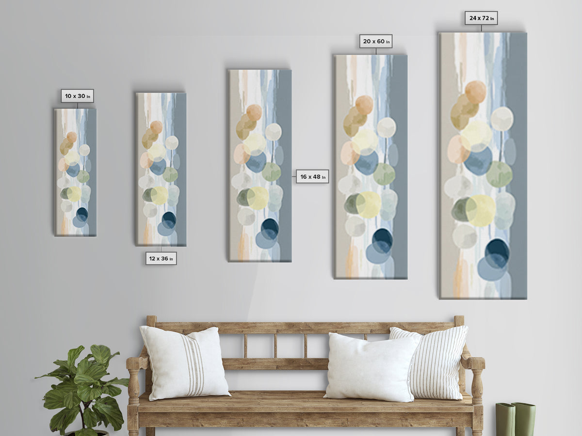 Simple Rainbow Pastel Shapes for Children Canvas Print, Dental Office Art, Dental Decor, Office Decor, Abstract Art, Calm, DOA-1x3-9