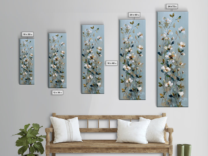 Sterile Modern Floral Painting Canvas Print, Dental Office Art, Office Decor, Oil Painting, Calm, Medical Office Decor, DOA-1x3-95