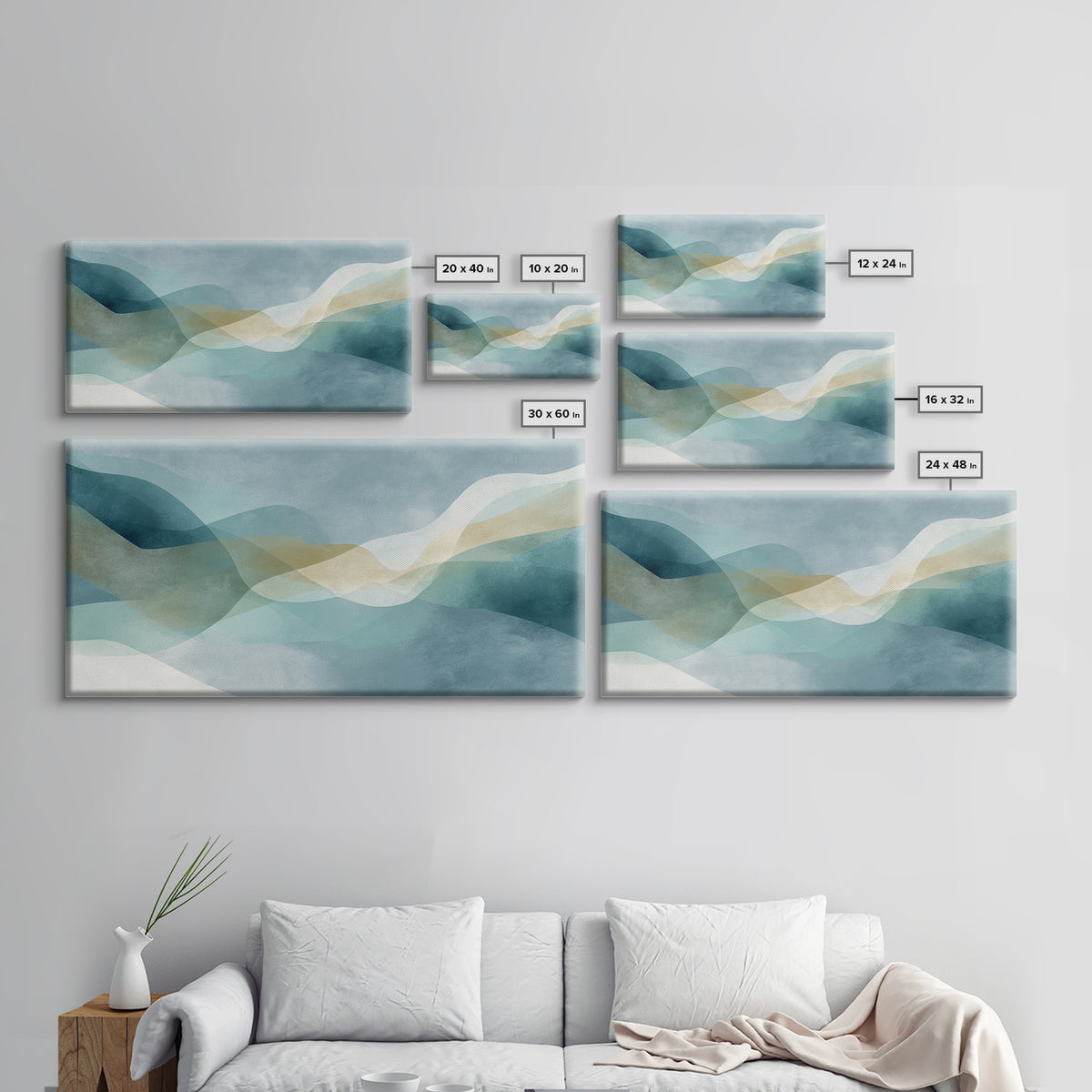 Minimal Smile Curve Abstract Framed Canvas Print, Dental Office Art, Neutral Decor, Office Decor, Fine Art, Calm, Wall Art, DOA-2x1-1