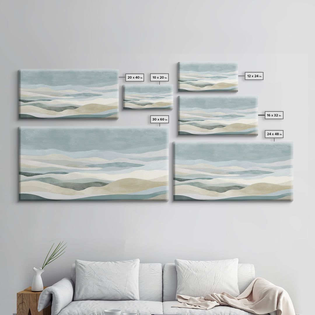 Clean Geometric Art Framed Canvas Print, Dental Office Art, Dental Assistant, Office Decor, Fine Art, Calm, Gallery Decor, DOA-2x1-100