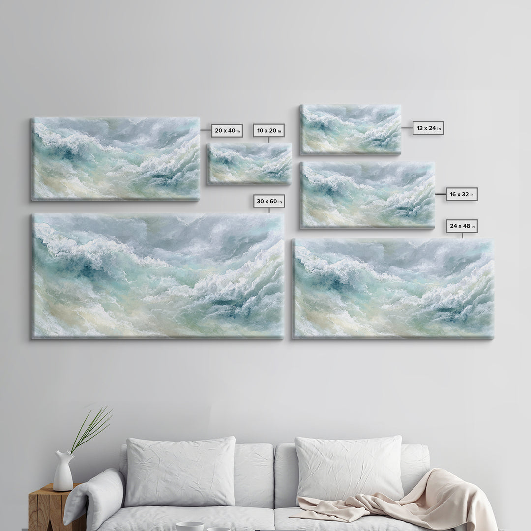 Calming Abstract Ocean Waves Canvas Print, Dental Office Art, Wall Decor, Office Decor, Fine Art, Calm, Contemporary Art, DOA-2x1-21