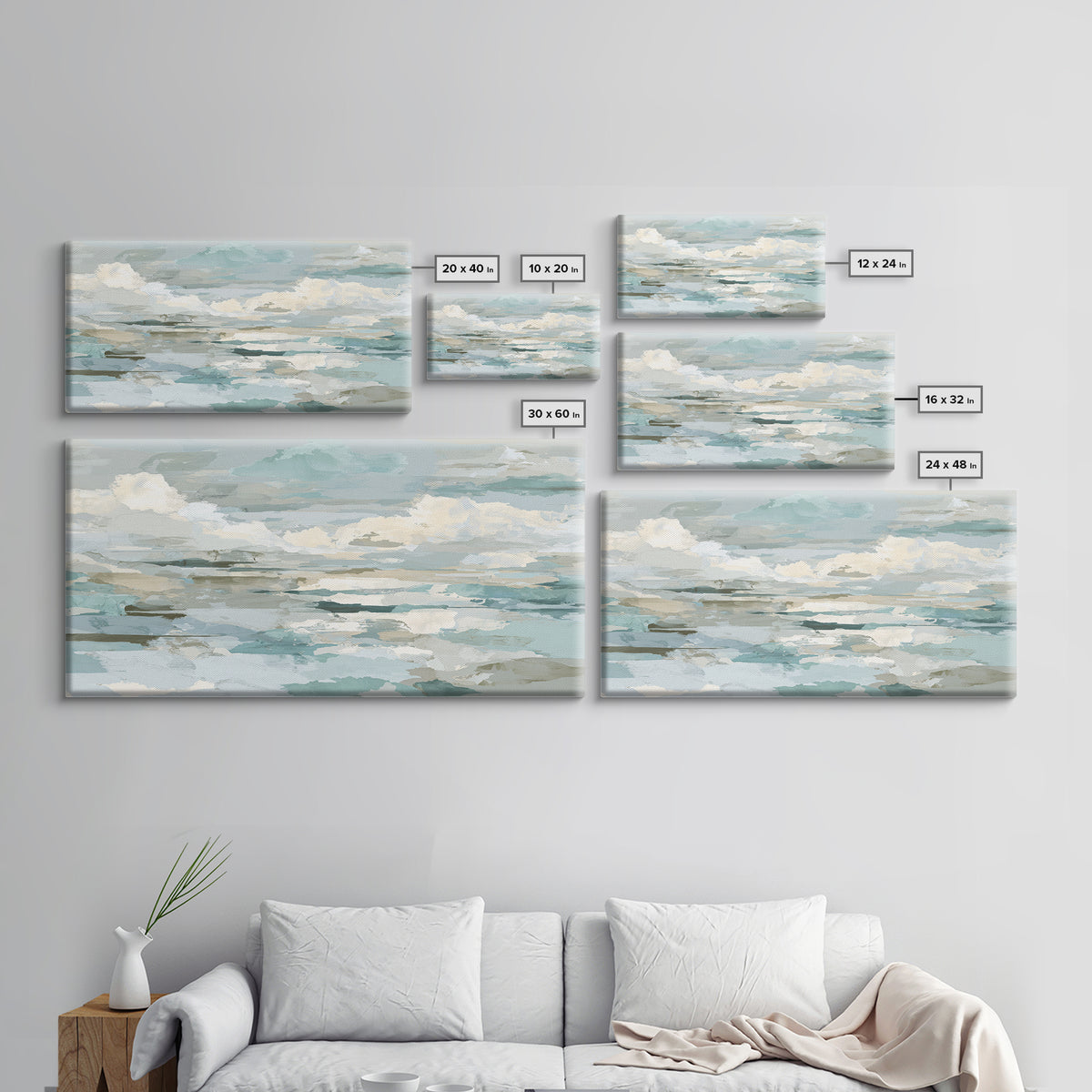 Clean Geometric Art Framed Canvas Print, Dental Office Art, Office Decor, Abstract Art, Calm, Room Decor Aesthetic, DOA-2x1-28