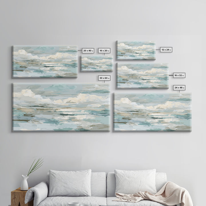 Clean Geometric Art Framed Canvas Print, Dental Office Art, Office Decor, Abstract Art, Calm, Room Decor Aesthetic, DOA-2x1-28