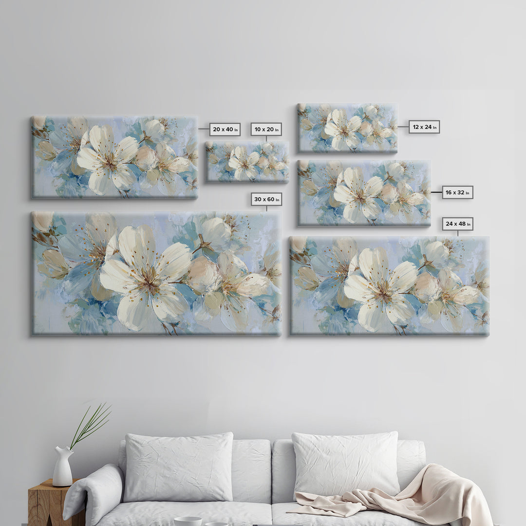 Sterile Modern Floral Painting Canvas Print, Dental Office Art, Decor, Office Decor, Fine Art, Calm, Digital Artwork, DOA-2x1-31