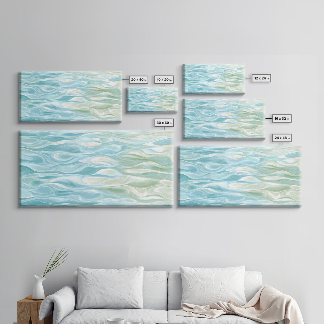 Abstract Water Ripple Pattern Framed Canvas Print, Dental Office Art, Medical Office Art, Office Decor, Abstract Art, Calm, DOA-2x1-33