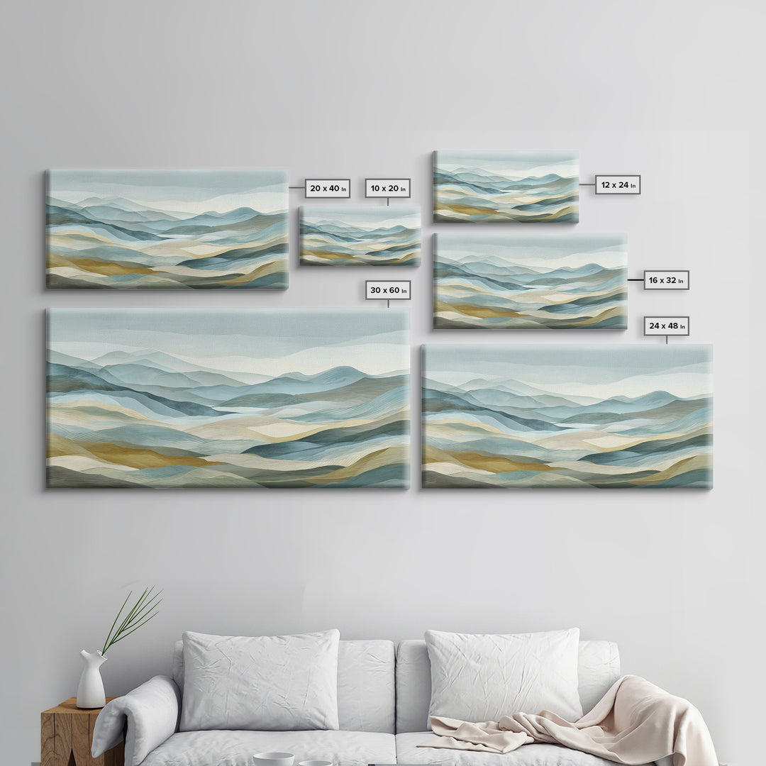 Clean Geometric Art Canvas Print, Dental Office Art, Statement Artwork, Office Decor, Fine Art, Calm, Printable Wall Art, DOA-2x1-4